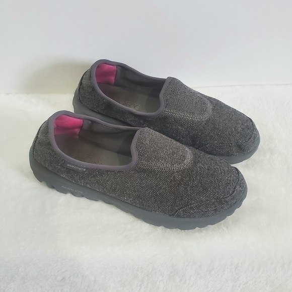 SKECHERS Go Walk Affix Gray Tweed Slip On Walking Shoes Size 7 - Picture 2 of 11